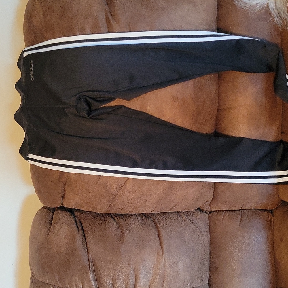 Adidas black / with white stripe leggings